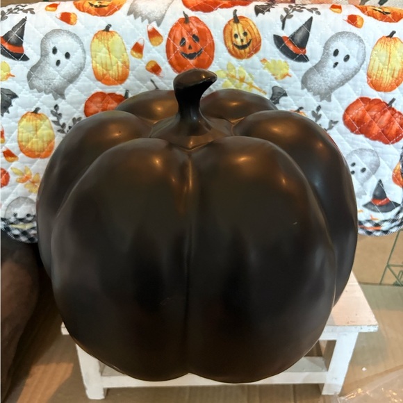Black Ceramic Pumpkin Decor - Picture 2 of 2